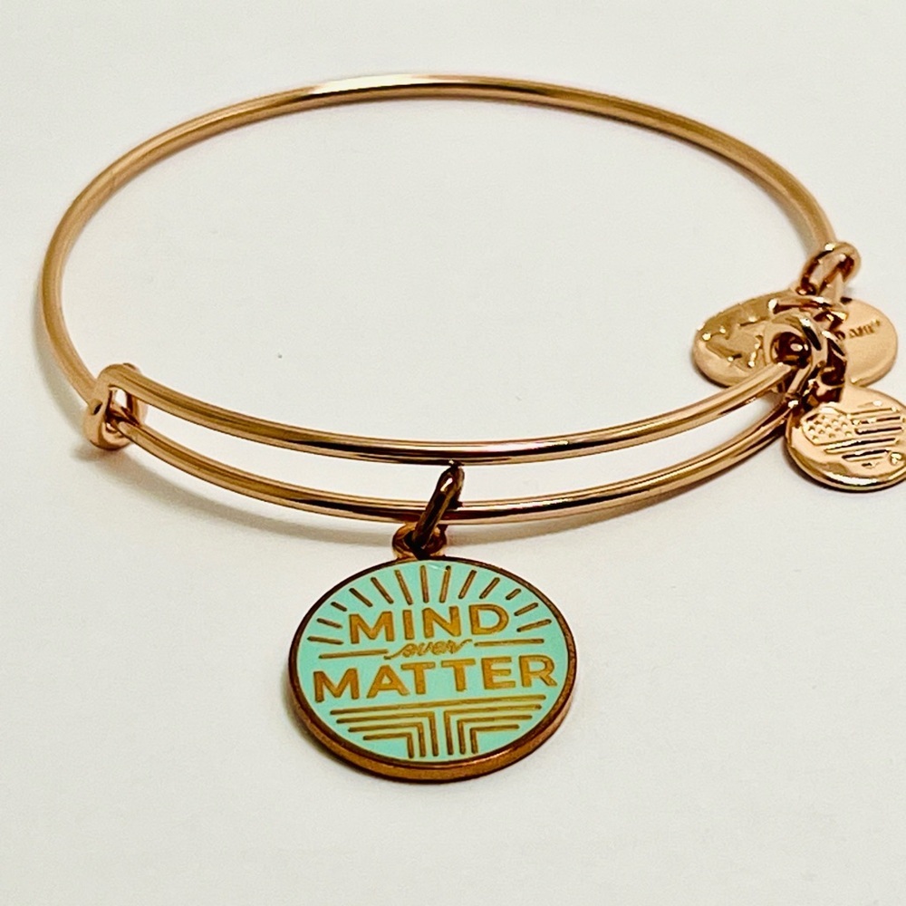 Alex and Ani Rose Gold and Mint “Mind Over Matter” Bracelet